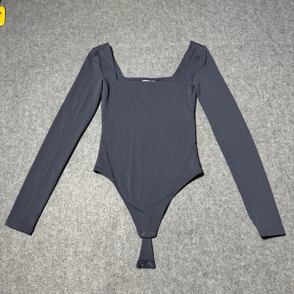 Aritzia Babaton Contour Squareneck Longsleeve Bodysuit Navy Blue XXS City‎ Boho